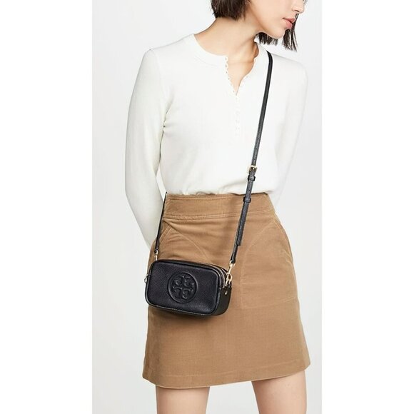 Tory Burch Perry Bombé Mini Bag Black OS - Picture 13 of 16